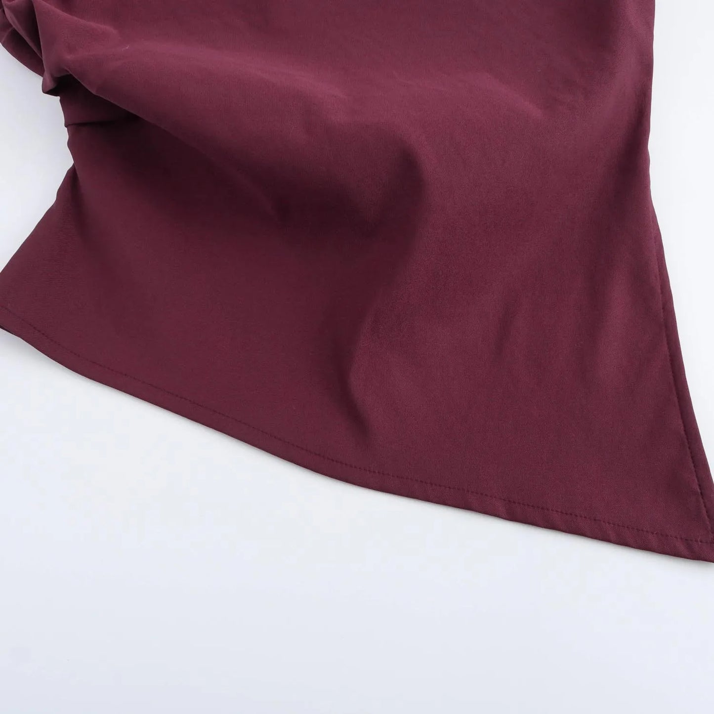 Fashion Shoulderless Top European American Style Simple Pleated Decorative New Top