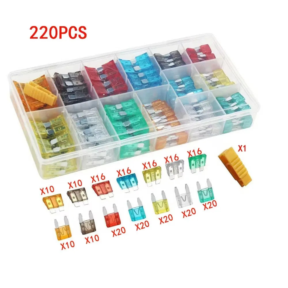Standard Blade Fuse Assortment Kit - 2A to 35A Varieties