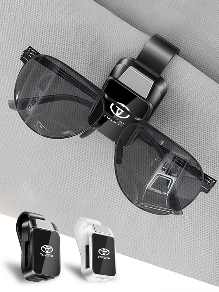 Car Sun Visor Glasses Clips Interior Eyeglasses Storage Holder Compact Storage For Toyota Corolla Hilux Avensis Auris Prado TRD