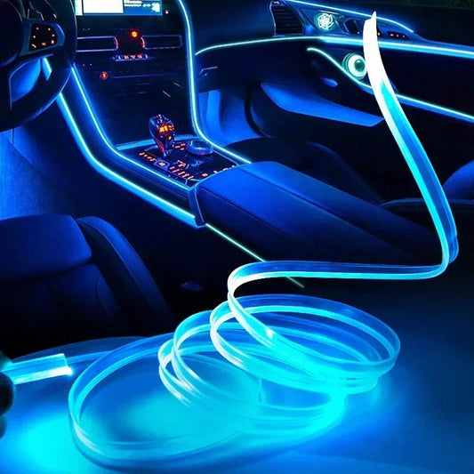 3M Car Interior LED Neon Strip – EL Wire Ambient Light for DIY Auto Atmosphere Decoration 12V