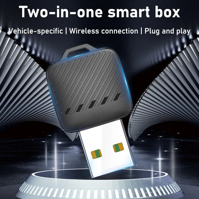 2- in-1 Wireless Android Auto Adapter Wireless CarPlay Dongle Car Intelligent Systems AI Smart Box For Car Wired CarPlay
