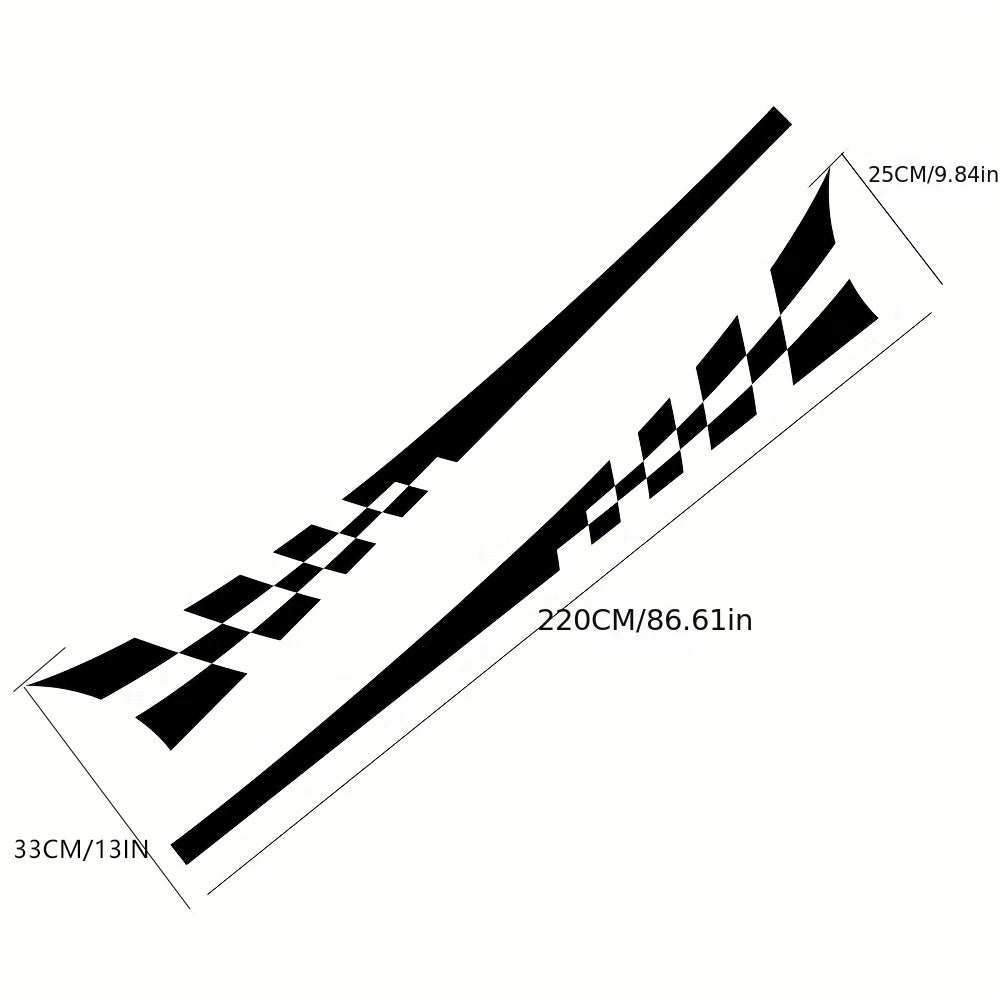 2pcs Car Vinyl Wrap Decals — Racing Stripe &amp; Camo, Universal Fit