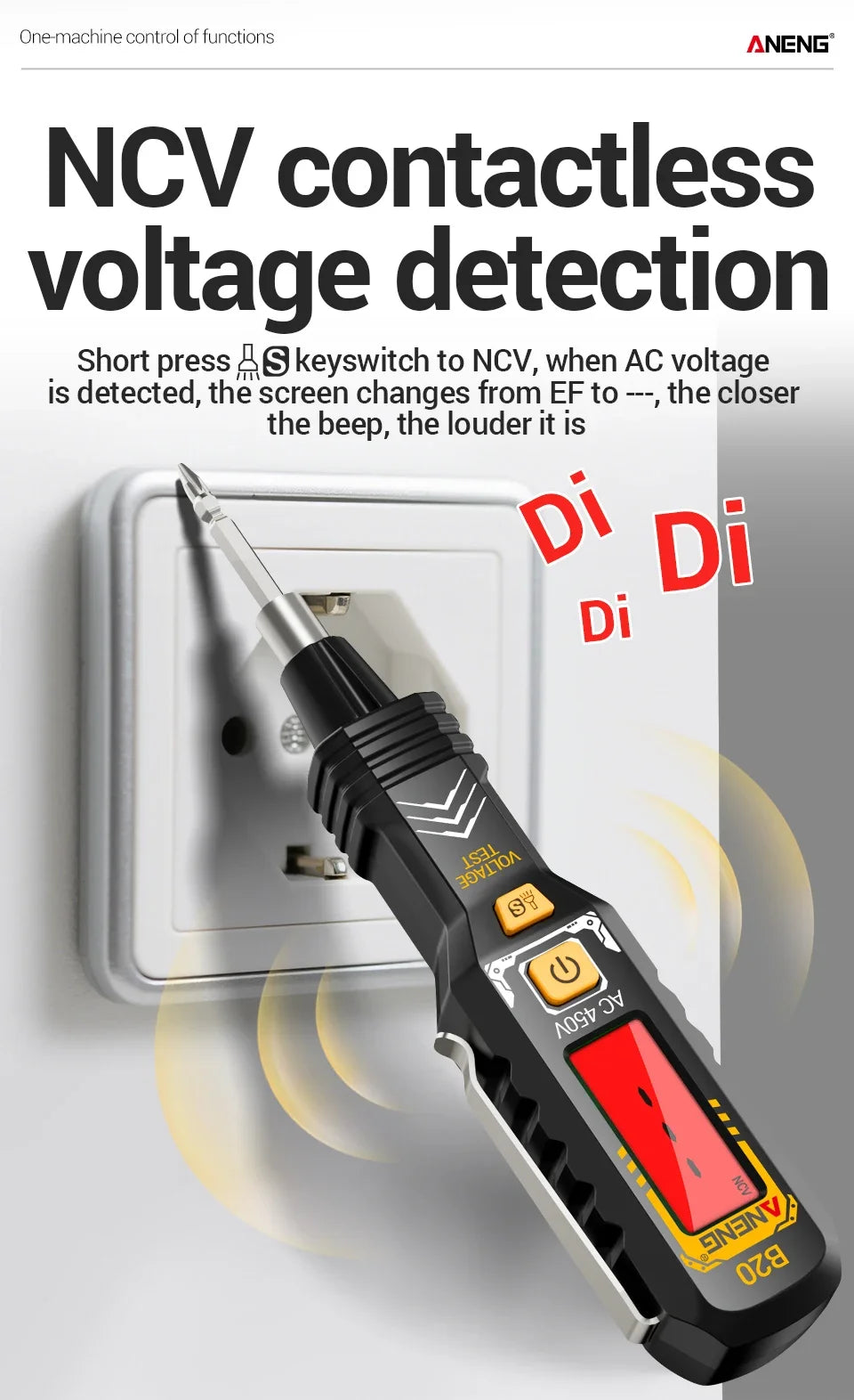 ANENG B20 Insulated Screwdriver Double Head Dual-use Slotted Cross Tester Pen Screw Driver Repair Voltage Meter Hand Tools
