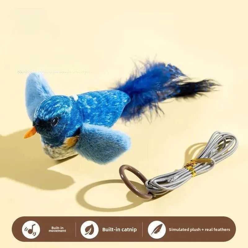 Birds Cat Toys Indoor Interactive Cat Toy for Cats Chasing Teasing Toy Sounding Catnip Cat Teaser Toy Self-hilarity Wall Hanging