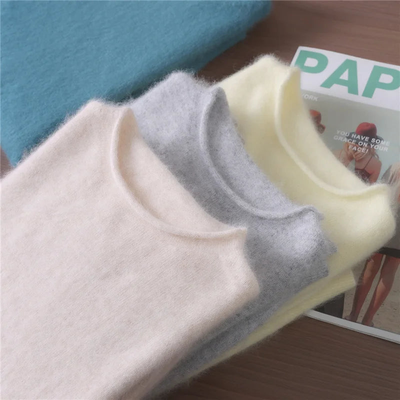 Women's Soft Knit Crew Neck Sweater, Basic Pullover