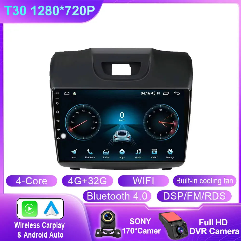 Android 15 Carplay Car Radio Multimedia For Chevrolet TrailBlazer 2012 - 2016 S-10 S10 Colorado For Isuzu D-Max DMAX Stereo WIFI