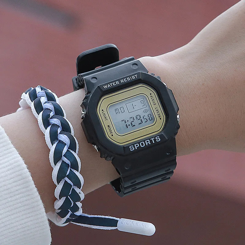 YIKAZE Square Digital Watch – LED Sports Watch for Men, Women & Kids