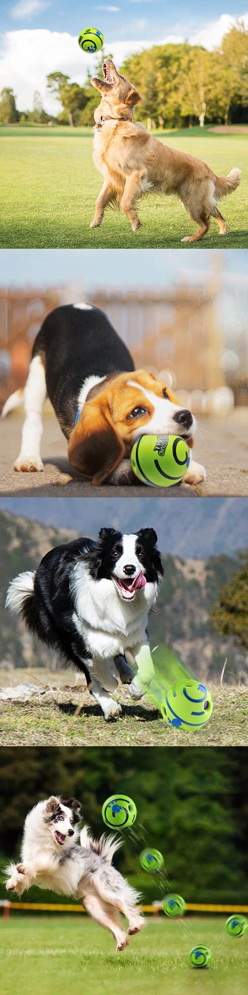 Dog Toy Wobble Wag Giggle Glow Ball Interactive Dog Attention Toy Fun Giggle Sounds Ball When Rolled or Shaken For Pet Dog Fun