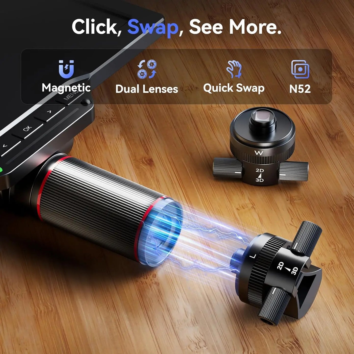TOMLOV TM3K-3D Max Digital Microscope – 3K 10" Screen, Magnetic Dual Lens, 360° 3D View | PCB & Coin Repair