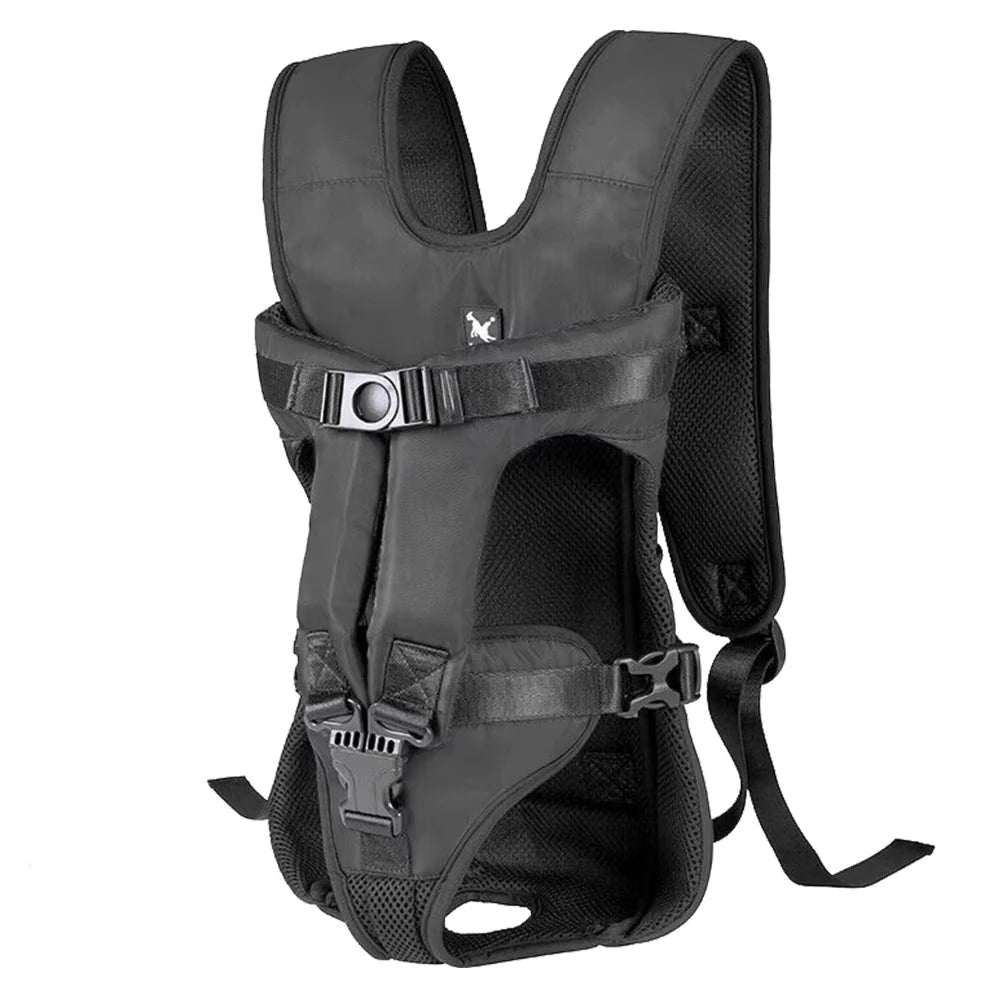 Hands-Free Dog Carrier Backpack – Thickened Sponge Front Pet Carrier | Adjustable Outdoor Backpack | S–XL (Black)