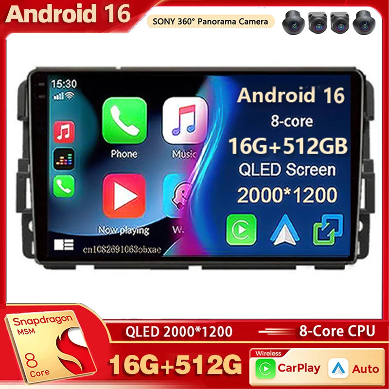 Android 16 Car Radio Multimedia Player For Chevrolet Silverado Impala GMC Yukon Acadia Sierra Carplay Car Stereo Dsp Ai Voice BT