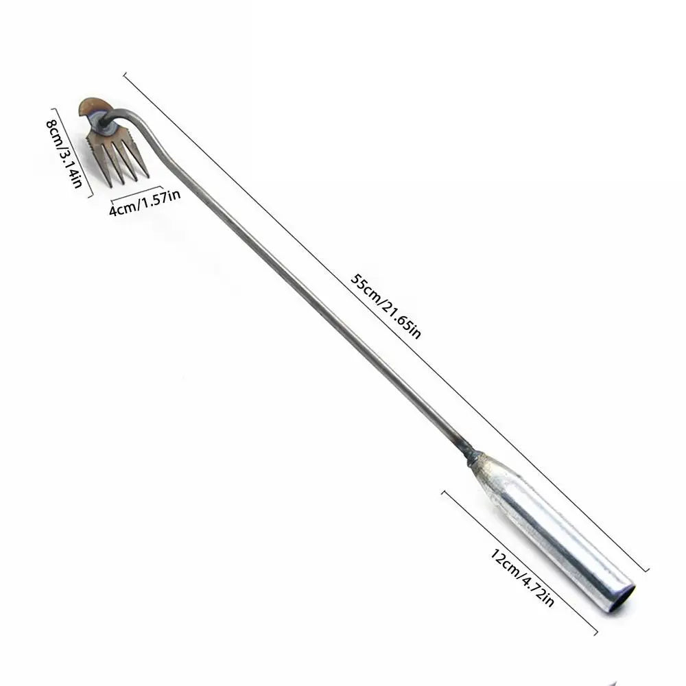 2 In 1 Garden Rake Manual WSeed Grass Rooting Tool Puller Shovel 4 Teeth Weeding Removal Hand Gardening Loose Soil Tool Weeder