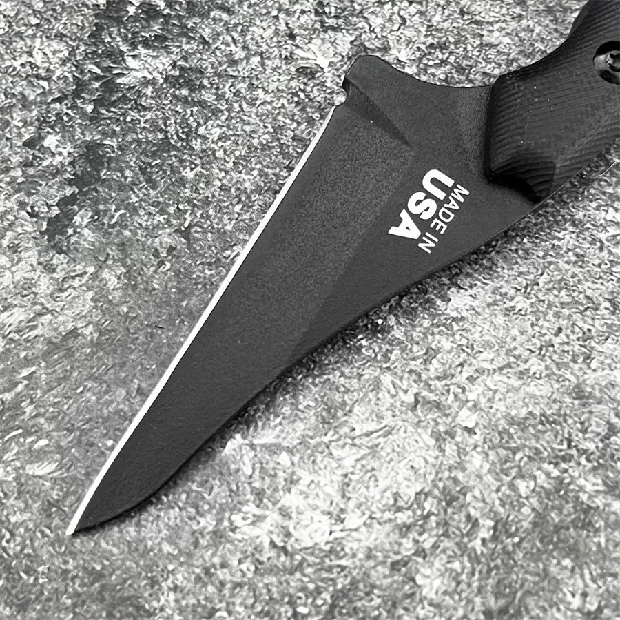 New Styles TOPS with Sheath Outdoor Straight Knife G10 Handle 8Cr13Mov Blade Camping Hunting Self-defense Multi-fuctional Tools