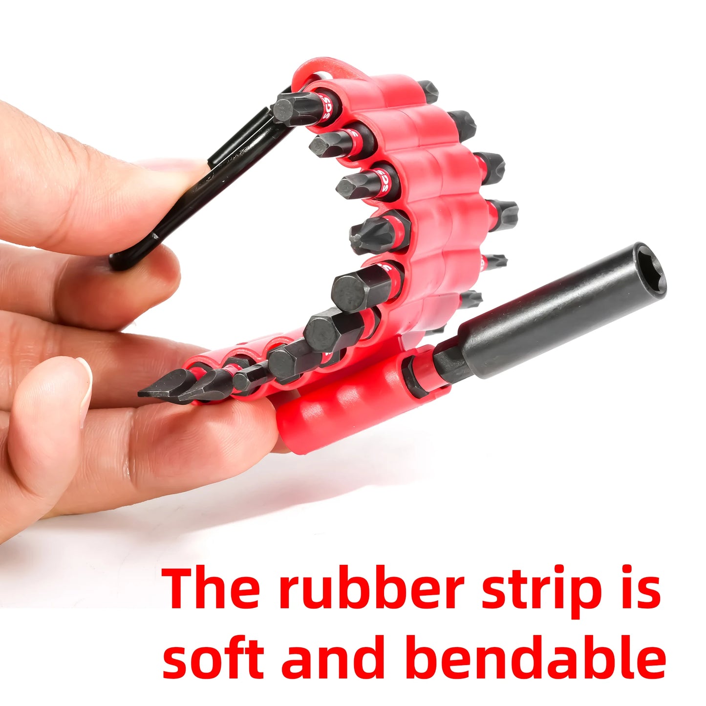 22-Piece Set of Industrial-Grade Strong Magnetic S2 Alloy Steel Screwdriver Bits, Portable Shock-Resistant Rubber Case Storage, Covering All Types Including Phillips/Flathead/Mi-Shaped/Square, Ultra-High Hardness, Rust-Proof,
