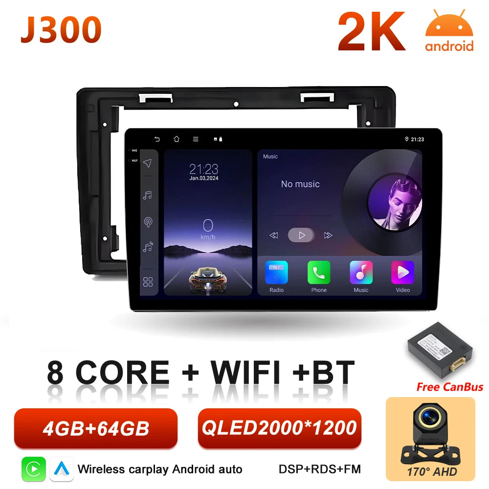 10" Android Car Radio with Wireless CarPlay & GPS — Dodge RAM 1500 (2008-2012)
