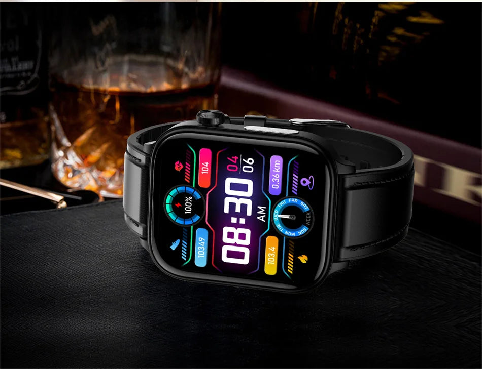 2026 New Al Science Diagnosis Blood Lipids Uric Acid Blood Oxygen Smart Watch Men ECG+PPG Voice Bluetooth Call Health Smartwatch