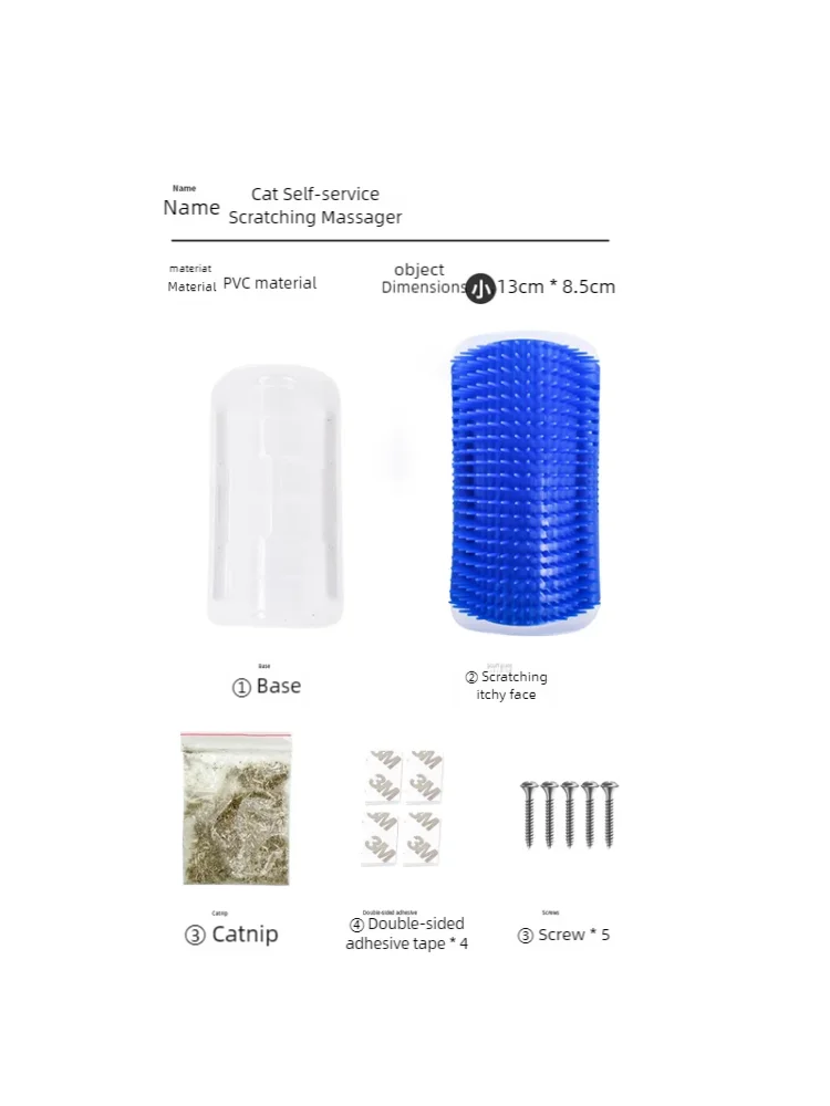 New Pet Cat Corner Scrubber Massager Cat Scratching Scratcher Cat Brush Comb Massage Corner Brush Pet Supplies
