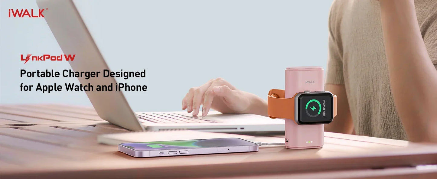 iWALK 9000mAh Magnetic Power Bank — Fast Wireless Charging with Built-in Cable