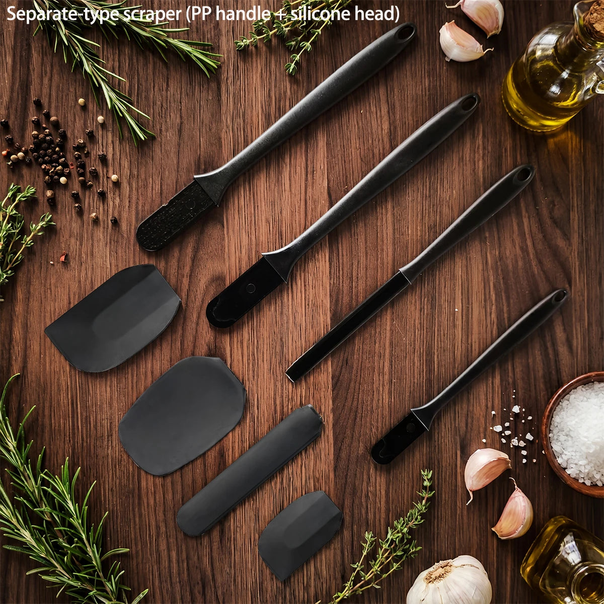 6-Piece Silicone Baking Set - Spatulas, Cream Scraper and Oil Brush - photo 2