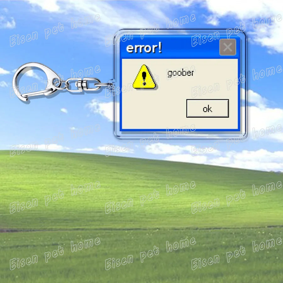 Creative XP Window Keychains for Accessories Bag Funny Task Failed Successfully KeyChain Ring Jewelry Fans Gifts Keyrings