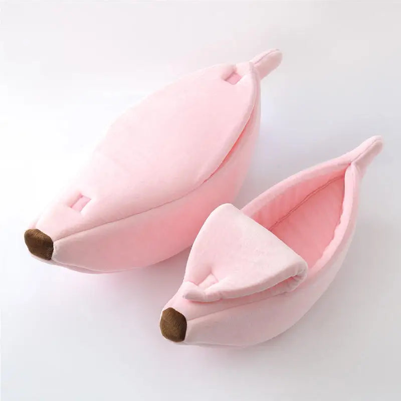 Banana‑Shape Cat Bed Deep Sleep Comfort Winter Warm Cat House Creative Indoor Small Pet Rest Cushion For Cats Dogs