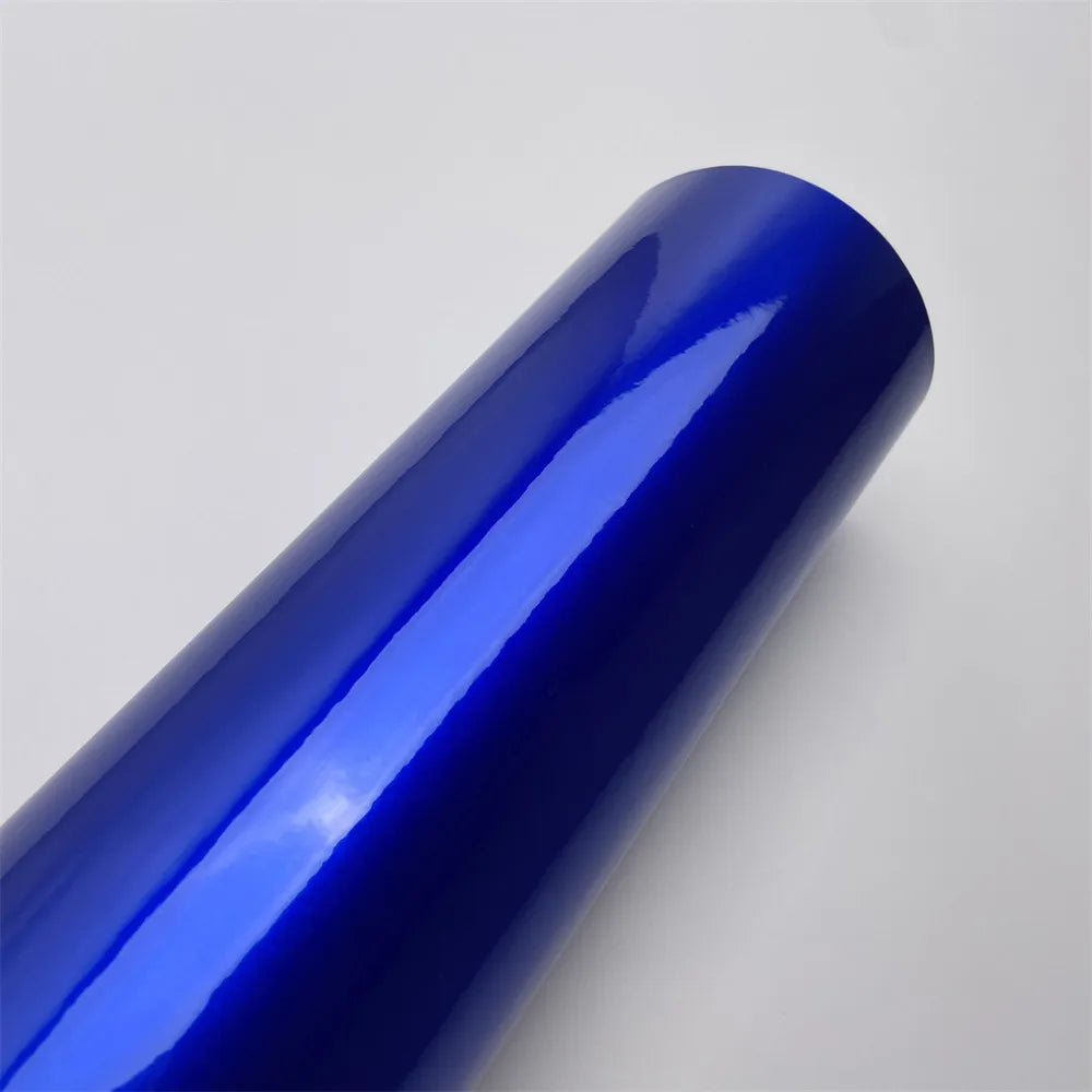 Glossy Candy Auto Adhesive Foil Film Motorcycle Stickers Vinyl Car Color Change Film Blue Glossy Metallic Vinyl Paper for Car