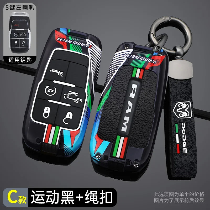 Zinc Alloy Key Fob Case Cover - Dodge RAM 1500-5500, TRX, Rebel