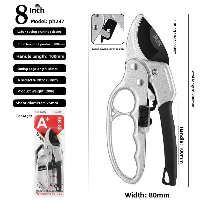 SK5 stainless steel rust resistant coarse pruning shears, pruning shears with pulleys, pruning shears for fruit trees, horticult