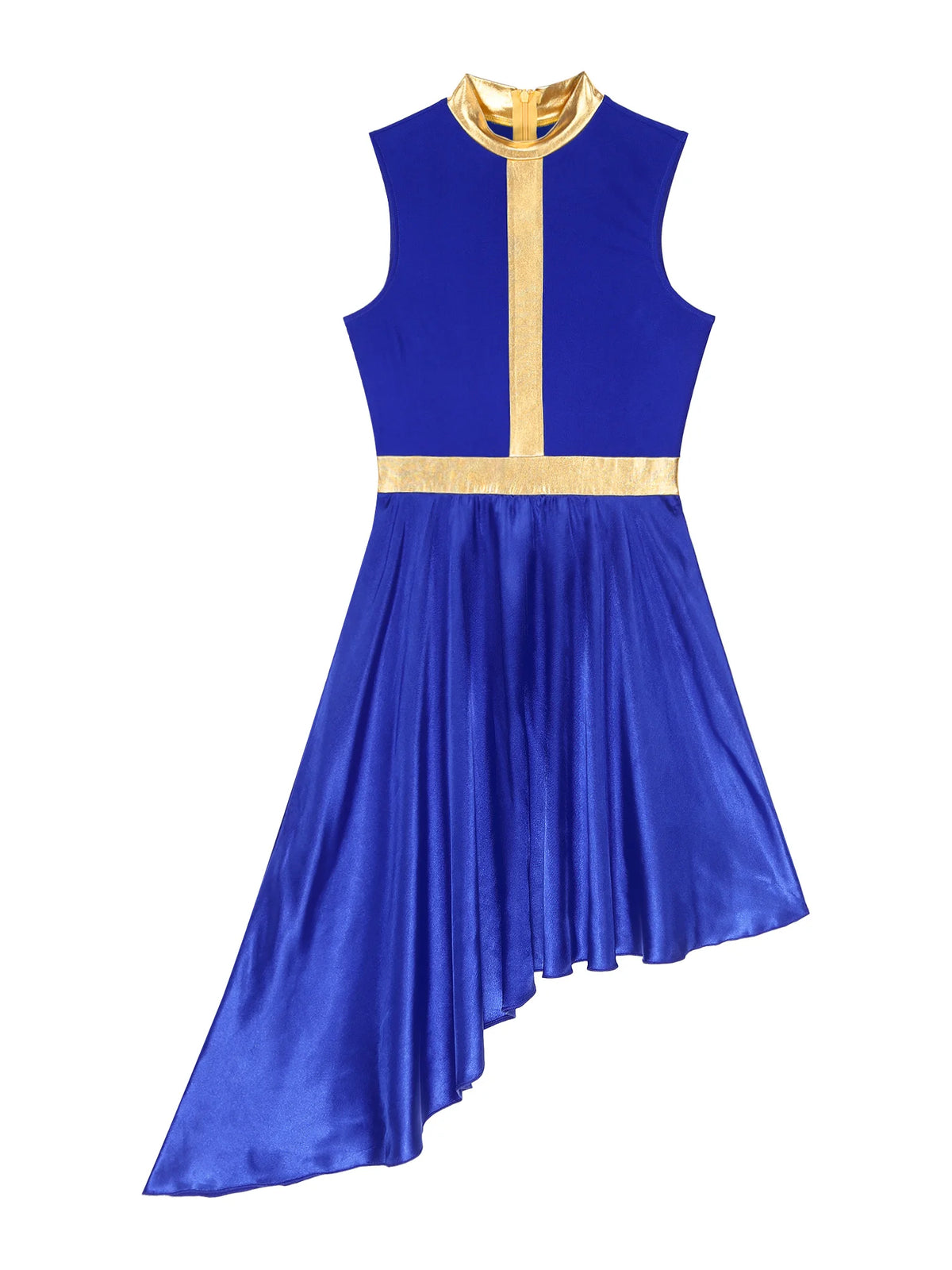 Women Modern Lyrical Dance Dress Liturgical Worship Church Choir Costume Sleeveless Asymmetrical Hem Dresses Ballroom Dancewear