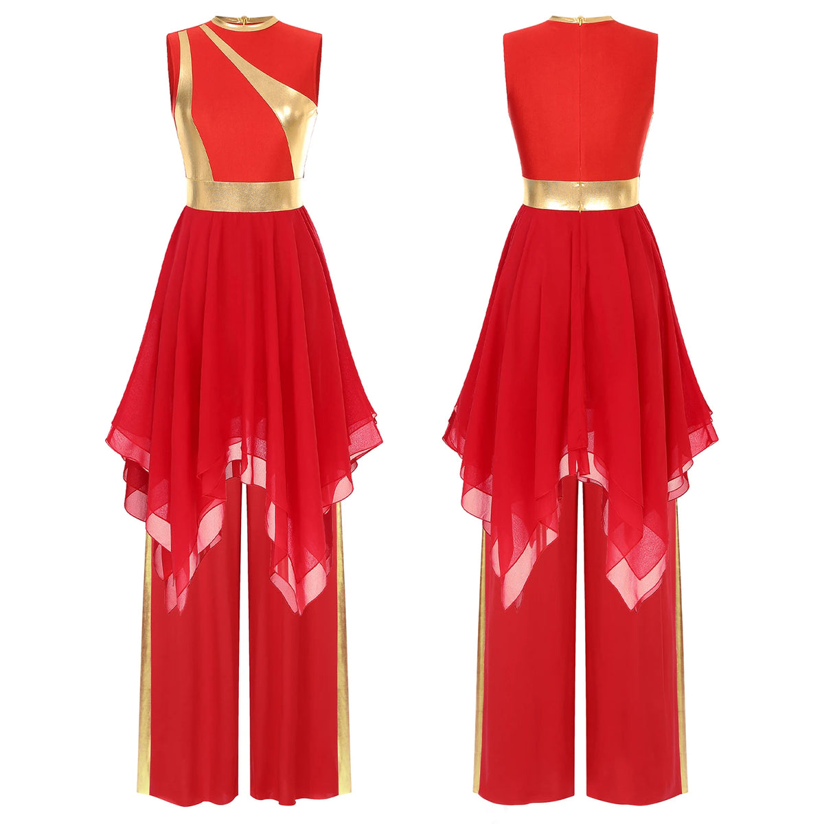 Women's lyrical mesh dress with pants set