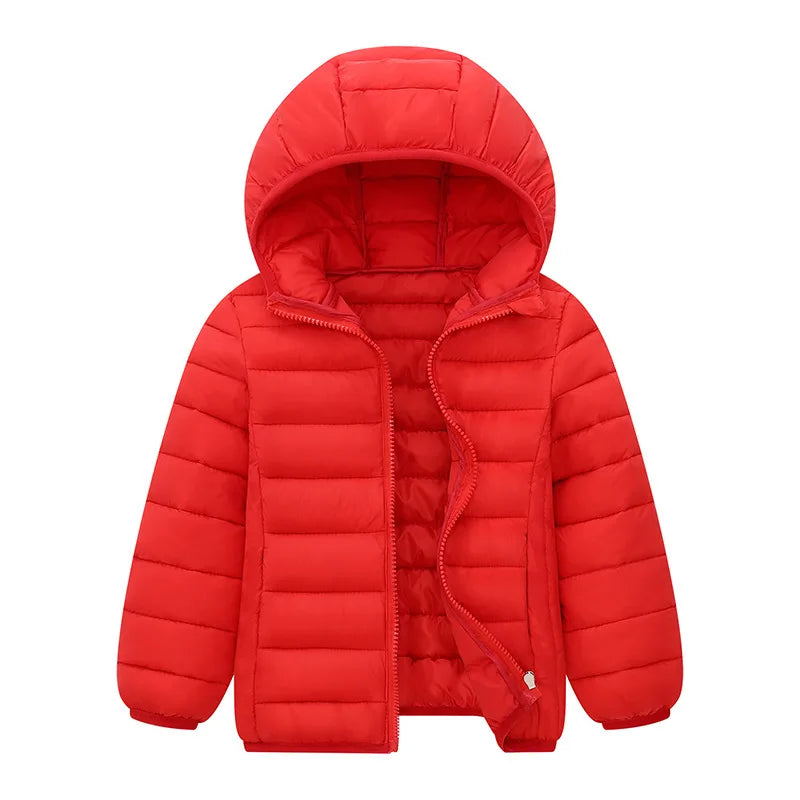 Kids Hooded Puffer Coat 3-14 Years - Solid Zip Winter Jacket - photo 8