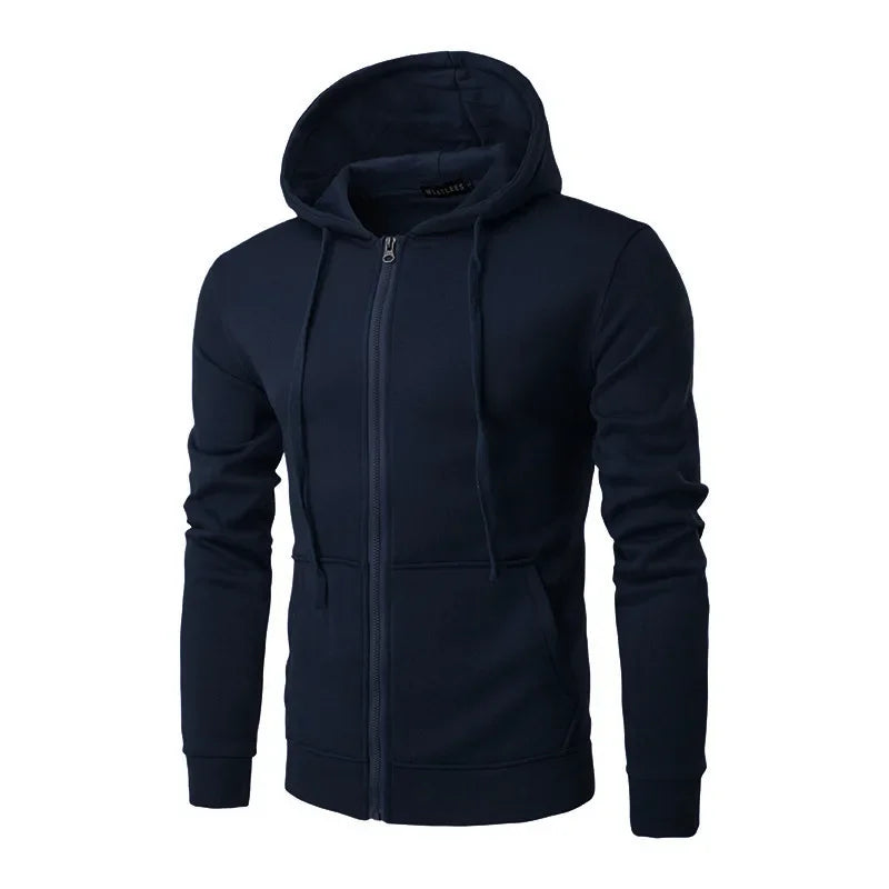 Men's Fleece Zip-Up Hoodie - Loose Casual Hooded Jacket - photo 3