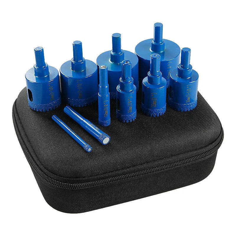 10 Pc Diamond Core Drill Bit Set 6-50mm, Vacuum Brazed Hole Saw