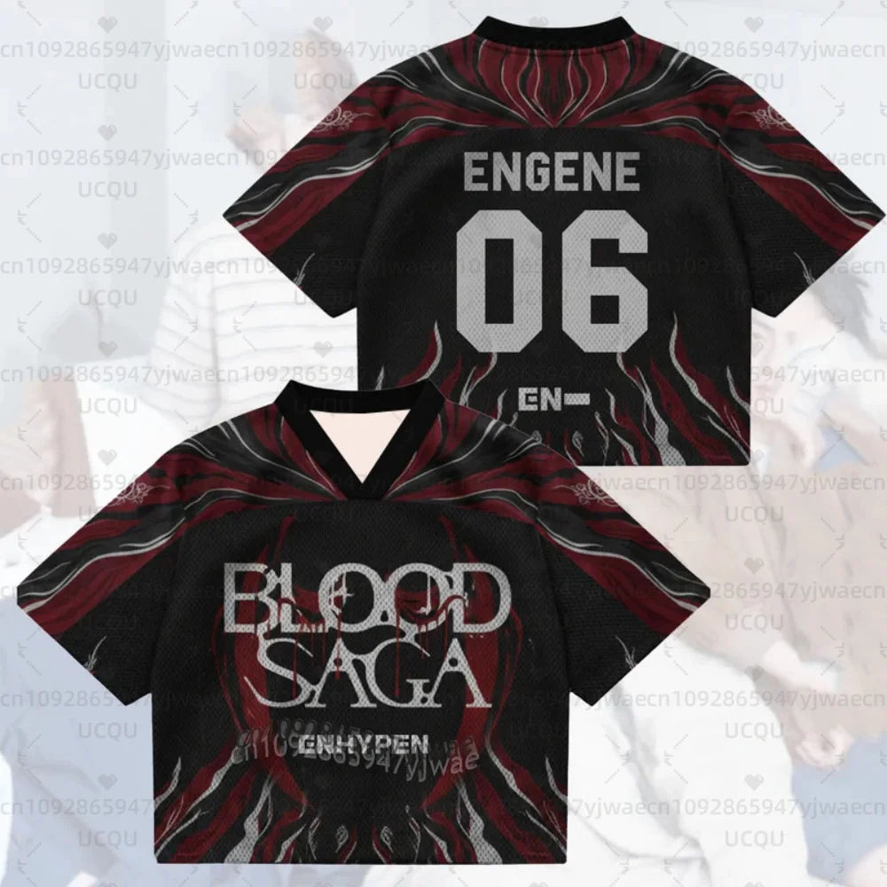 2026 Kpop Fans Support Night Wings Blood Saga Enhypen World Tour Jersey Streetwear Plus Size Short Sleeve Tops T-shirt