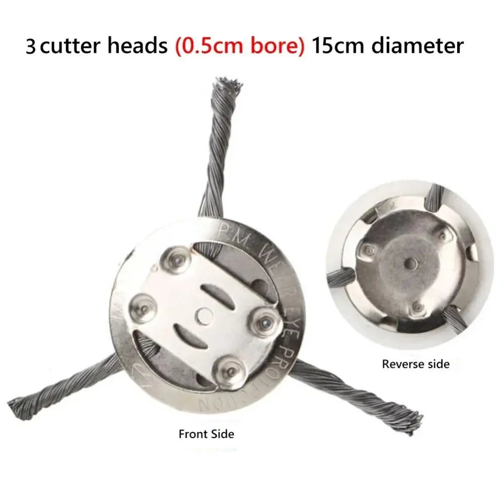 1Pcs 6 inch Universal Weed Brush Head Steel Wire Wheel Grass Trimmer Head Removal Moss Rust Lawn Mower Grass Trimmer Heads
