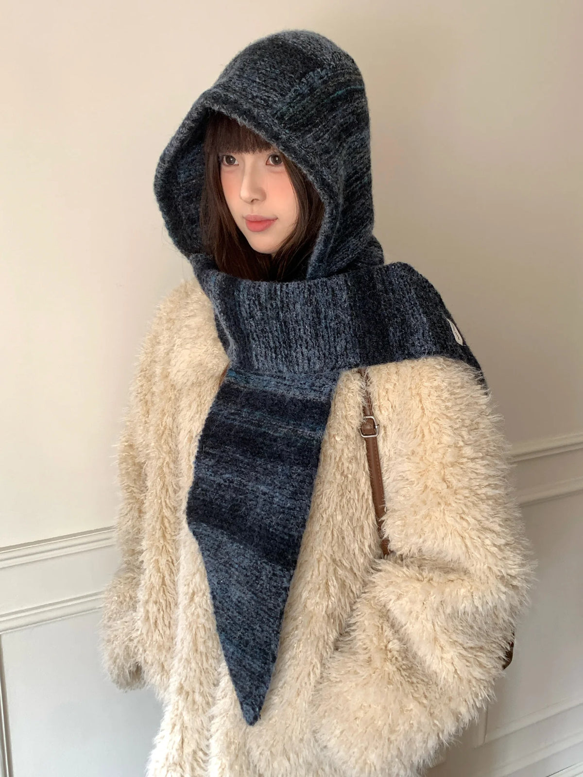Women's Hooded Scarf and Hat Set - Balaclava Style Winter Wrap - photo 4
