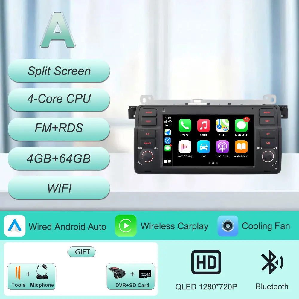 7"Android 16 Car Radio for BMW E46 3 Series 318 320 325 330 335 M3 1998-2005 GPS Navi WiFi Bluetooth FM Touch Screen Car Stereo