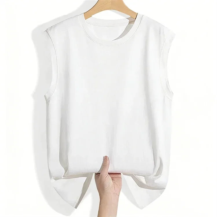 Women's ribbed-cuff cotton tank top — view 8 of 15