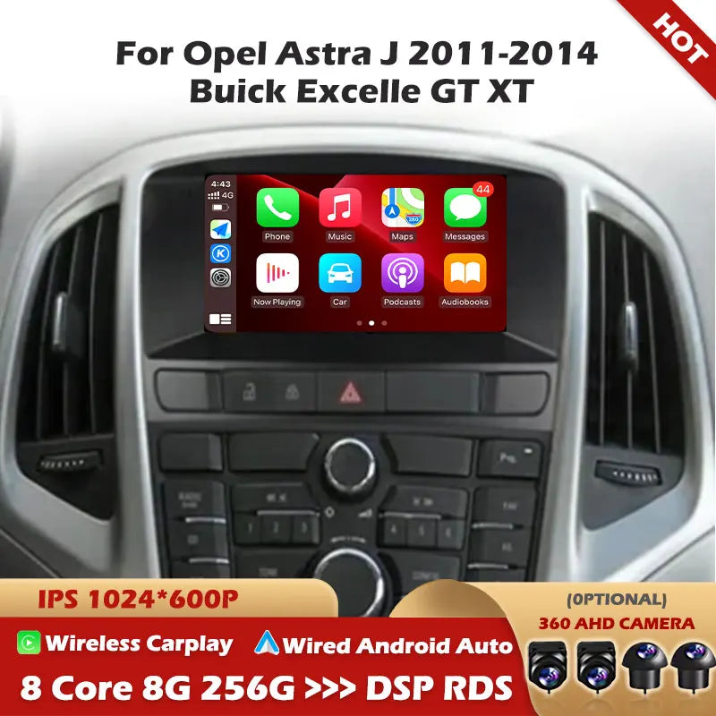 Android Car Stereo for Opel Astra J (2011–2014) & Buick Excelle GT XT — CarPlay, Android Auto, GPS Navigation