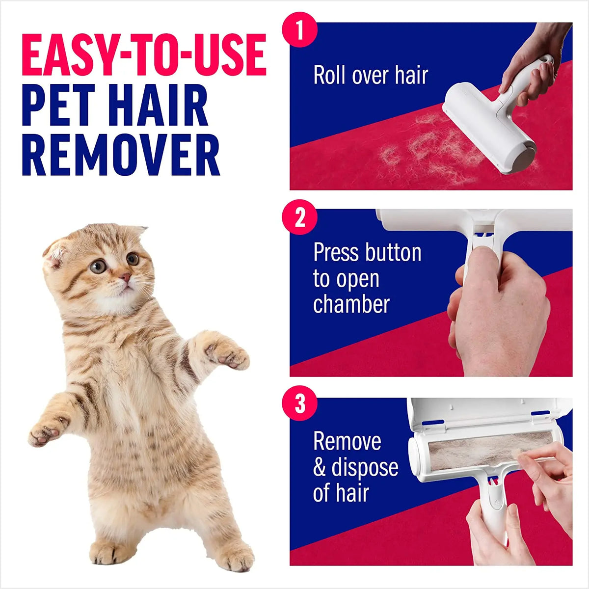 Pet Hair Remover Roller - Self-Cleaning Fur Lifter – photo 3