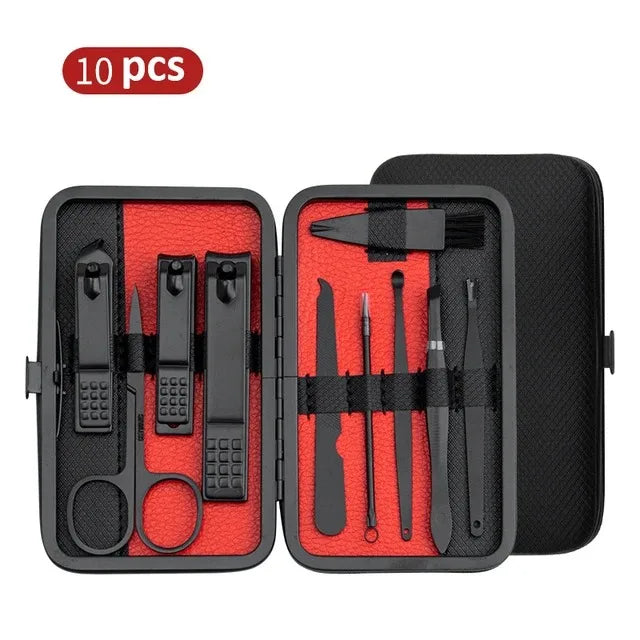 Manicure Set 10/15/25 PCs Full Function Kit Professional Stainless Steel Pedicure Sets Nail Clipper With Portable Case Idea Gift