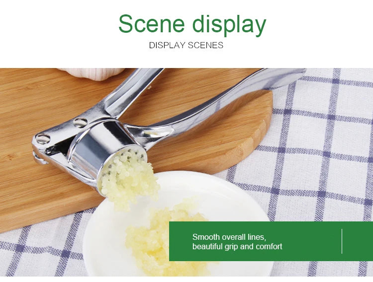 Stainless Steel Garlic Masher & Ginger Grinder – Manual Kitchen Extruder Tool | Vegetable Press