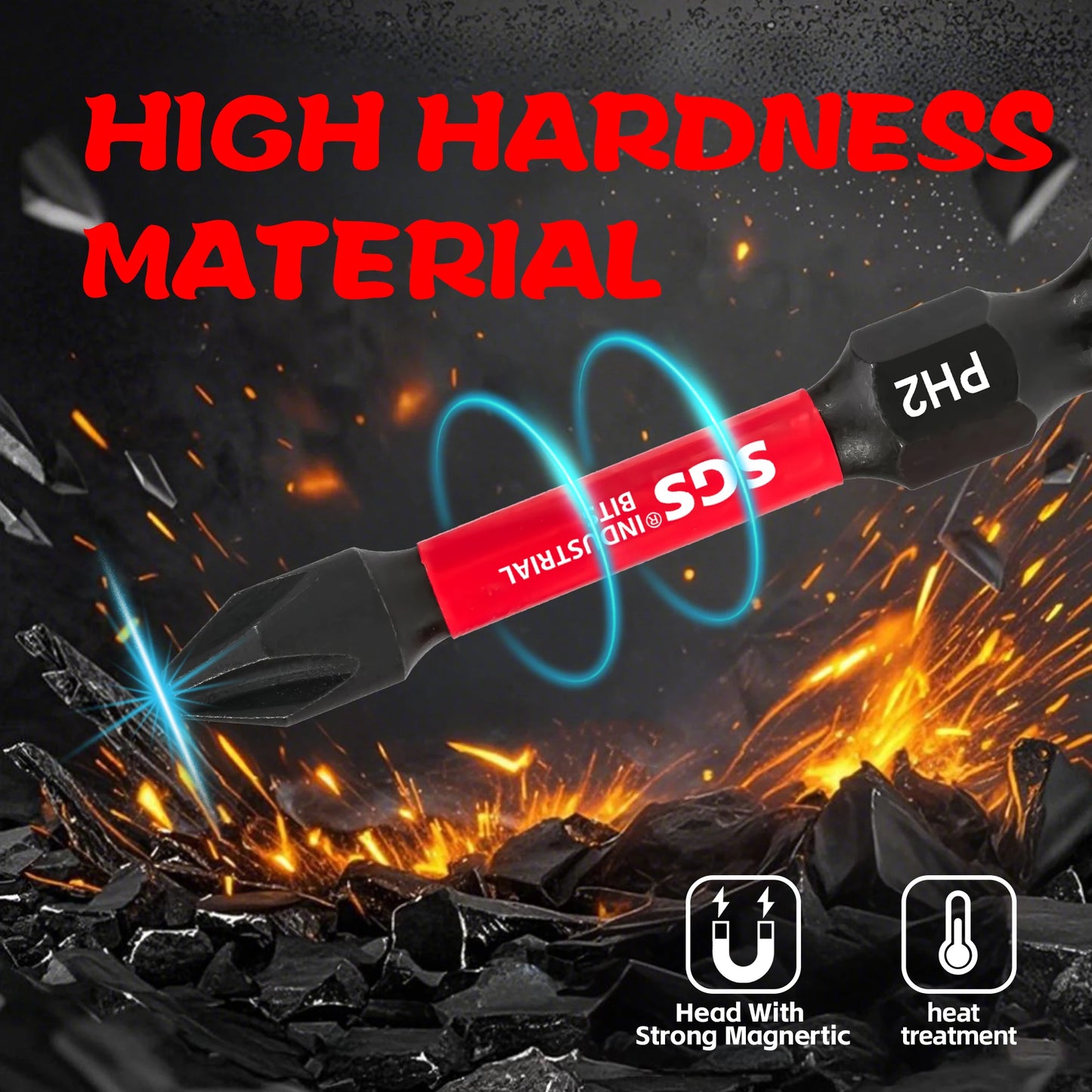 22-Piece Set of Industrial-Grade Strong Magnetic S2 Alloy Steel Screwdriver Bits, Portable Shock-Resistant Rubber Case Storage, Covering All Types Including Phillips/Flathead/Mi-Shaped/Square, Ultra-High Hardness, Rust-Proof,