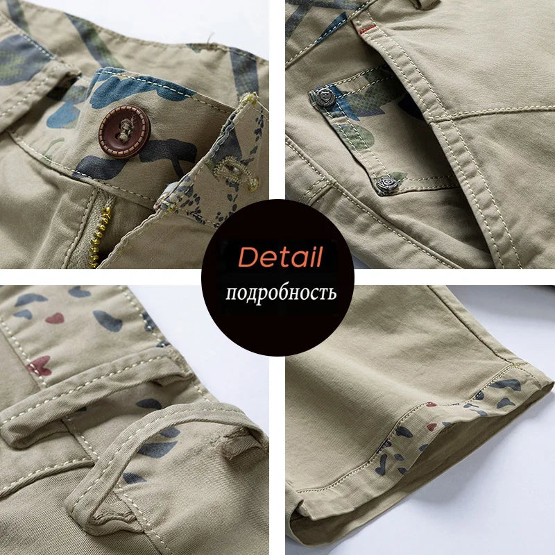 New Summer Men Cotton Cargo Shorts Men Fashion Breeche Bermuda Beach Jogger Shorts Men Tactical Casual Shorts Male Dropshipping