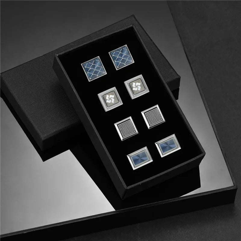 Man Shirt Cufflinks Copper Cufflinks For Mens Luxury Wedding Guests Gifts Round Square Fashion Jewelry Men Cuffs Links Tie Clip