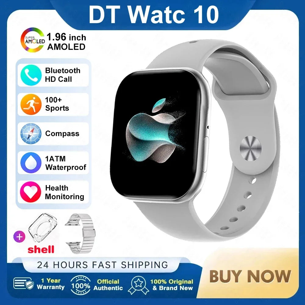 2026 New Original for Apple DT Watch 10 Smart Watch Men AMOLED 4GB Memory Music 3D Surround BT Call Waterproof smart watch Woman