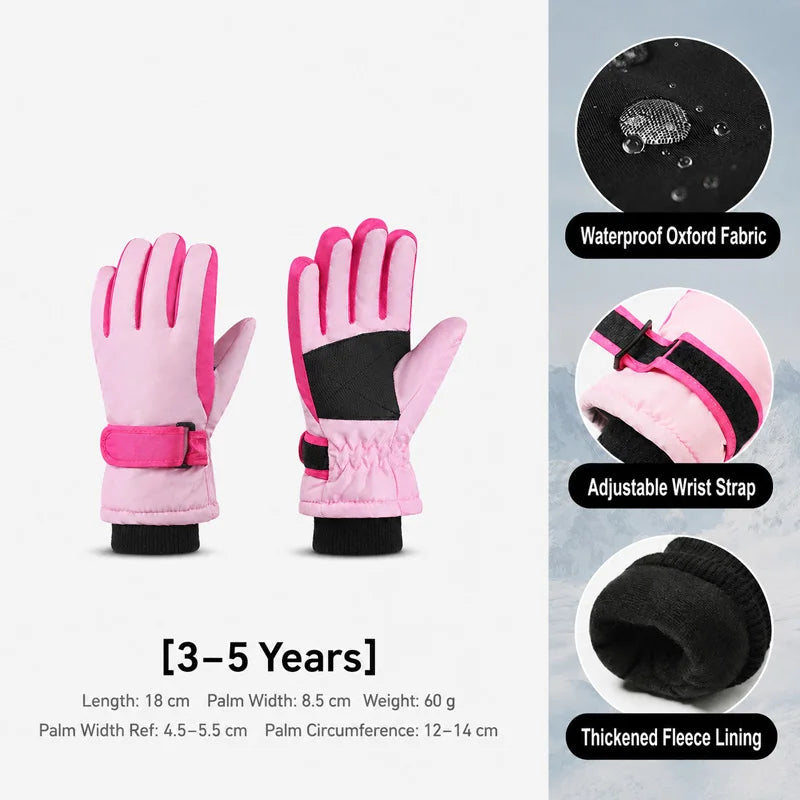 Kids Winter Ski Gloves - Fleece Lined Snow Gloves for Ages 3-15 - photo 10