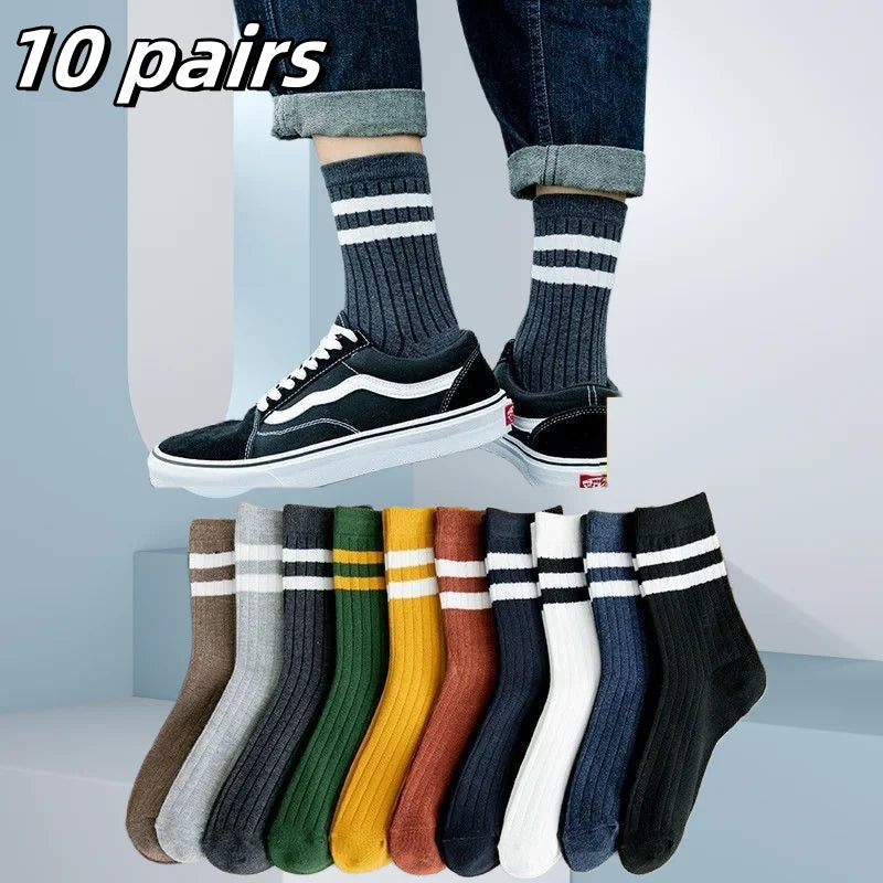 Men's Cotton Blend Crew Socks, 5 Pairs