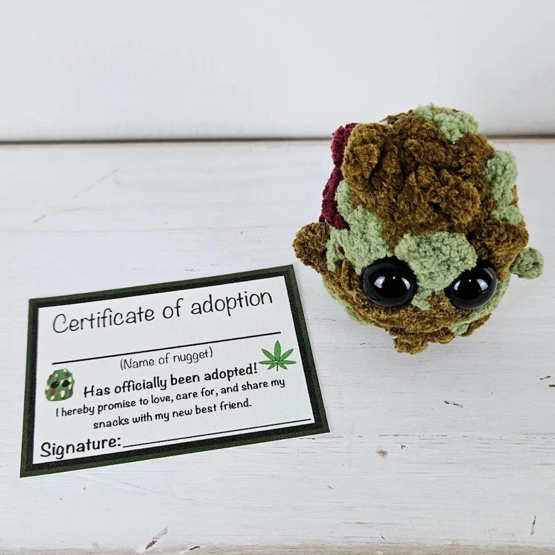 Weed Nugget, Little Weed Nugget Plush, In Jar Handmade Plush Stuffed Toys, Little Nugget Desktop Plush