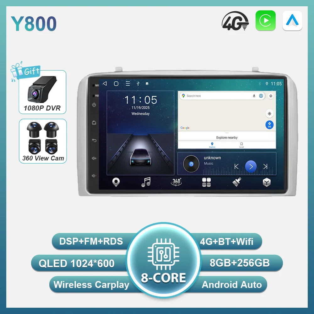 Android 16 Carplay For Alfa Romeo 147 GT 937 2000-2010 GPS Navigation Video Car Radio GPS Automotive Multimedia Car Monitor DVD